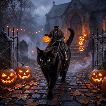 Light Up Headless Horseman Pet Costume for Dogs and Cats S/M/L