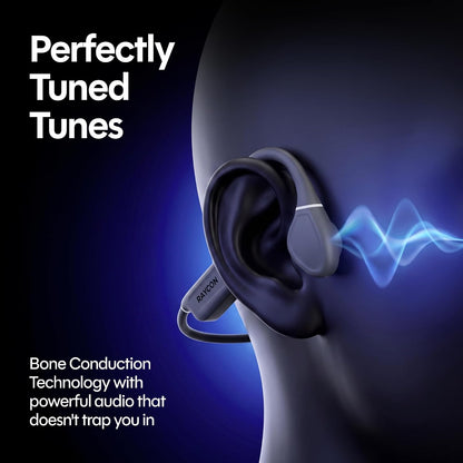 Raycon Bone Conduction Headphones - Open Ear Running Headphones & Bluetooth Earbuds, Sweat & Water-Resistant with Mic (Gray)