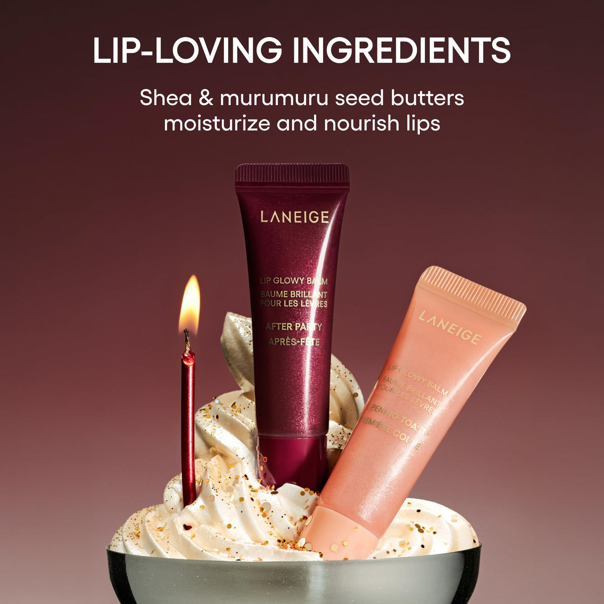 LANEIGE Lip Glowy Balm | Sheer Tinted Lip Treatment Balm Tube