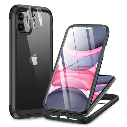 Miracase for iPhone 17e Case & iPhone 16e Case, Full-Body Phone with Built-in Glass Screen Protector, [Magnetic with MagSafe] Military Drop Proof 17 E/ 16 E Cover Bumper 6.1 inch, Black