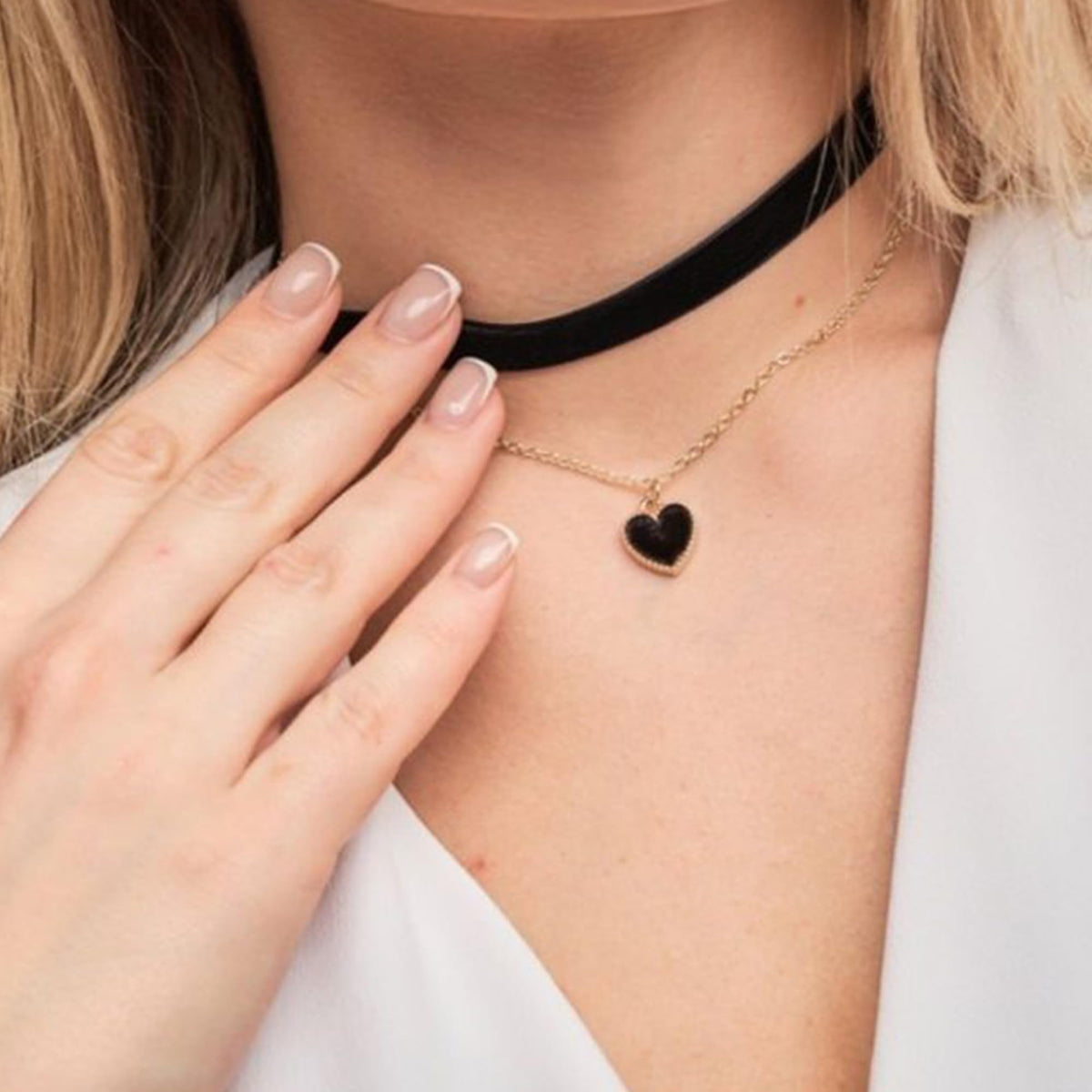 Halloween Heart Necklace for Women Vampire Raven Choker Necklace
