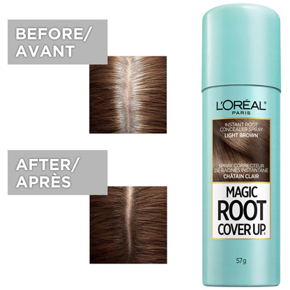 L'Oreal Paris Magic Root Gray Hair Cover Up, Medium Brown, 2 oz, 2 Count
