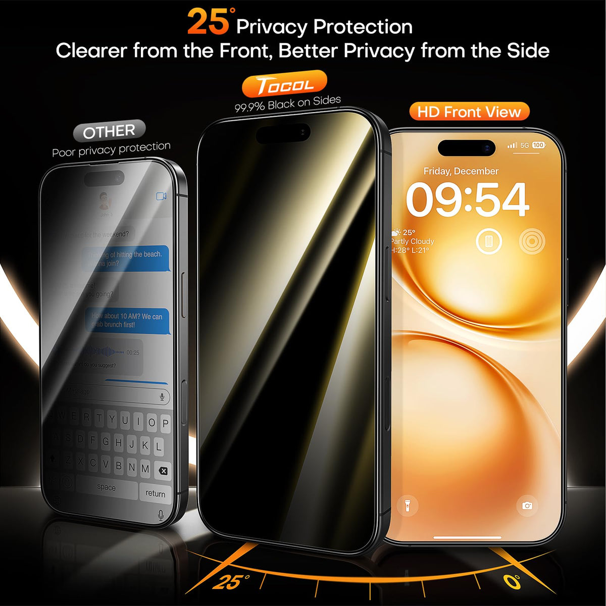 TOCOL for iPhone 17 Screen Protector, Easy Installation