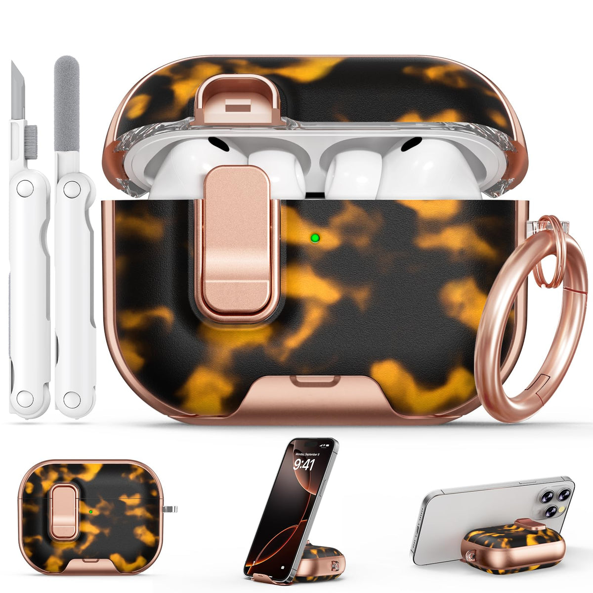 for AirPods Pro 2nd/1st Case (2023-2019)-Purple Bell Flower