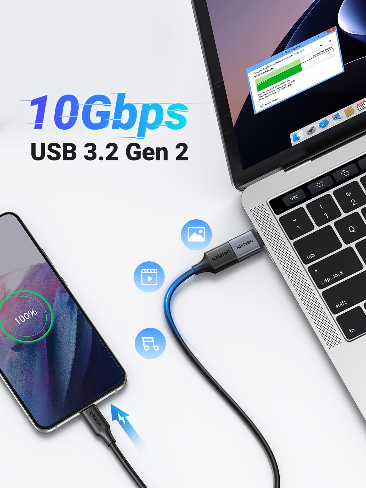 UGREEN USB C to USB Adapter 4 Pack, 10Gbps Male to 3.2 Female Converter