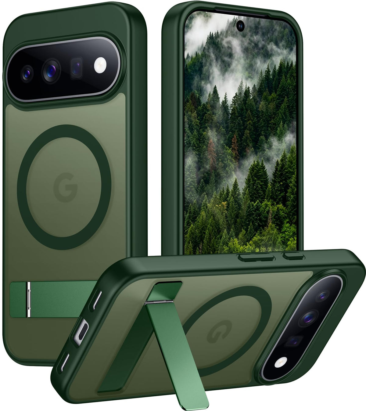 Temdan Magnetic Compatible with iPhone 16 Pro Max Case, [Built-in Invisible Kickstand][Compatible with MagSafe] [Military Grade Shockproof] Slim Translucent Matte Phone Case for iPhone 16 Pro Max 6.9"