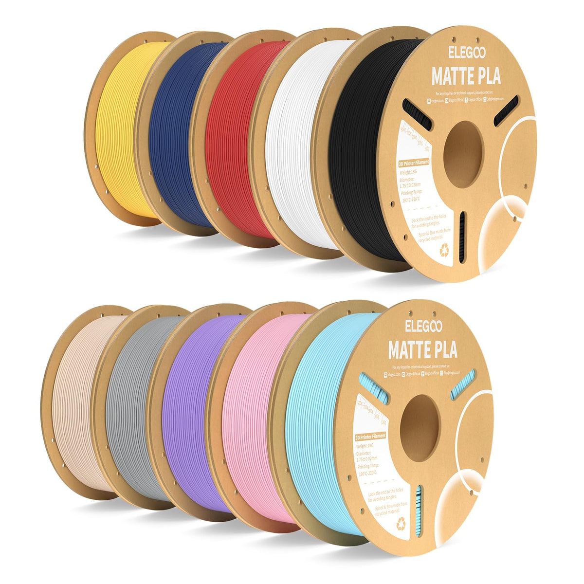 ELEGOO Matte PLA 3D Printer Filament Navy Blue 1KG 1.75mm