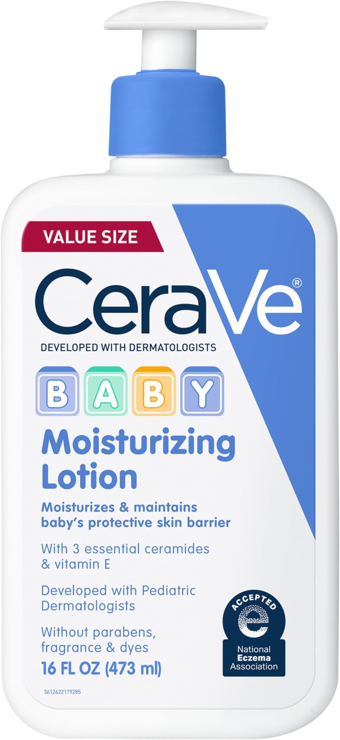 CeraVe Baby Lotion, Baby Skin Moisturizer with Vitamin E & Niacinamide,16oz