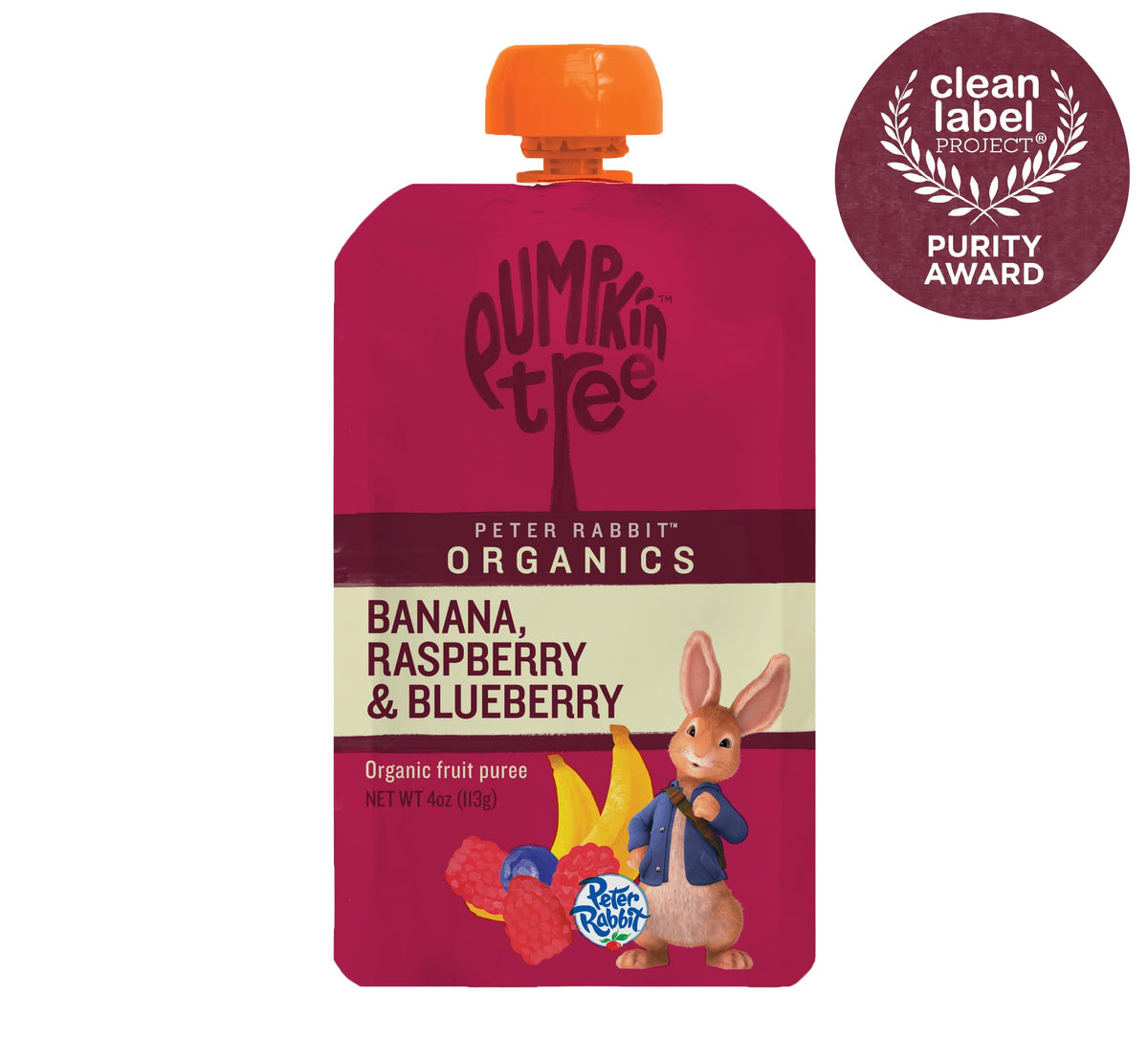 Pumpkin Tree Peter Rabbit Organics, Banana, Mango, and Kale, 4 Squeeze Pouch, Mango, Broccoli & Kale, 4.4 Ounce (Pack of 10)