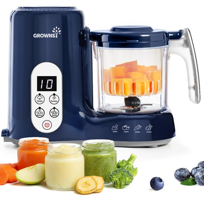 Grownsy Baby Food Maker, Steamer & Blender Baby Food Processor, Dark Grey