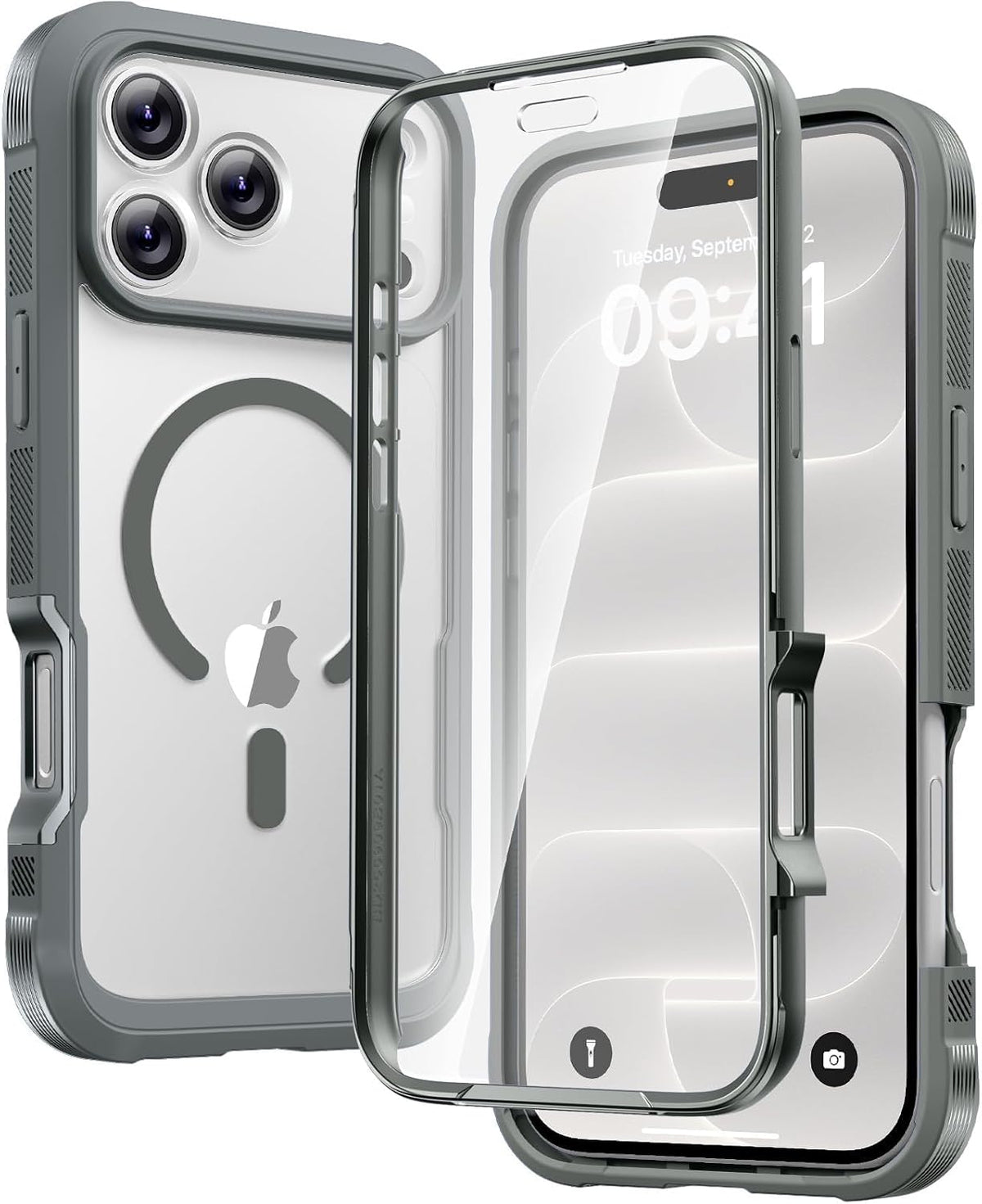 Diaclara Designed for iPhone 15 Plus Case 6.7 Inch, Full-Body Clear Bumper Cases w/Built-in Screen Protector, 360 Protective Rugged Case + Glass Camera Lens Protector,Mint Green