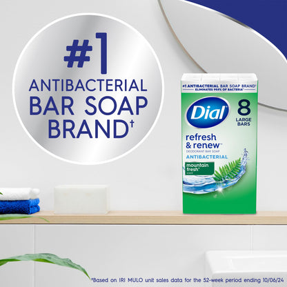 Dial Antibacterial Bar Soap, Calm & Soothe Lavender & Jasmine Deodorant Bar, 4oz (8 Bars) (Pack of 4)