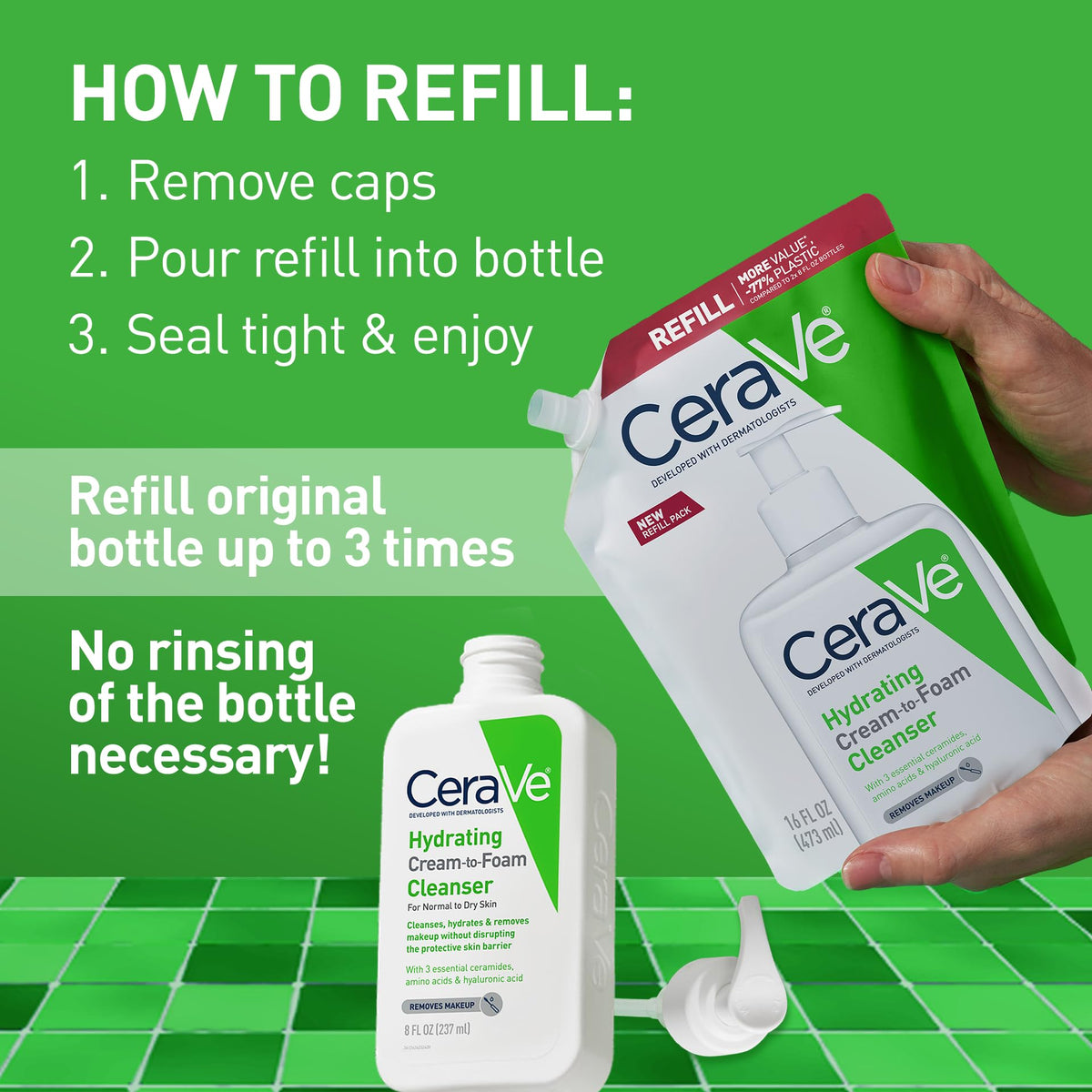 CeraVe Hydrating Cream To Foam Cleanser, Gentle Face Cleanser, 19oz