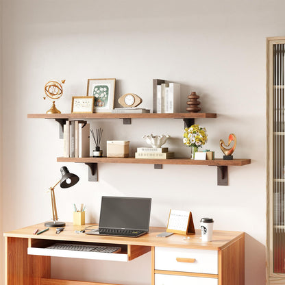 HOOBRO Floating Shelves for Wall, 15.7" Wall Mounted Shelves Set of 2