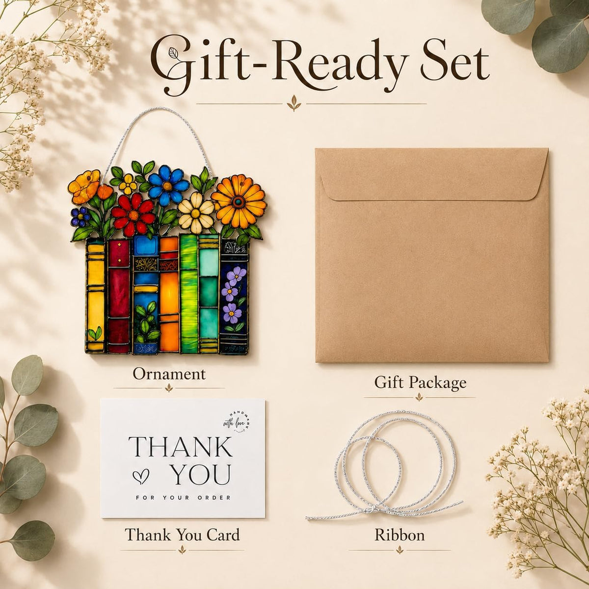 Book Lovers Gifts Book Ornament, Teacher Gifts for Women, Librarian, Reader