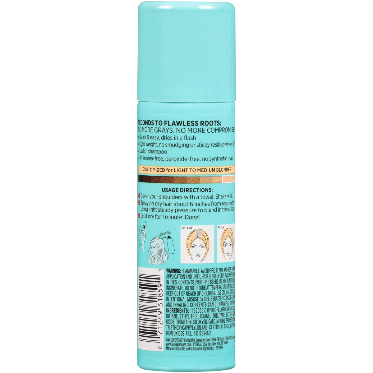 L'Oreal Paris Magic Root Gray Hair Cover Up, Medium Brown, 2 oz, 2 Count