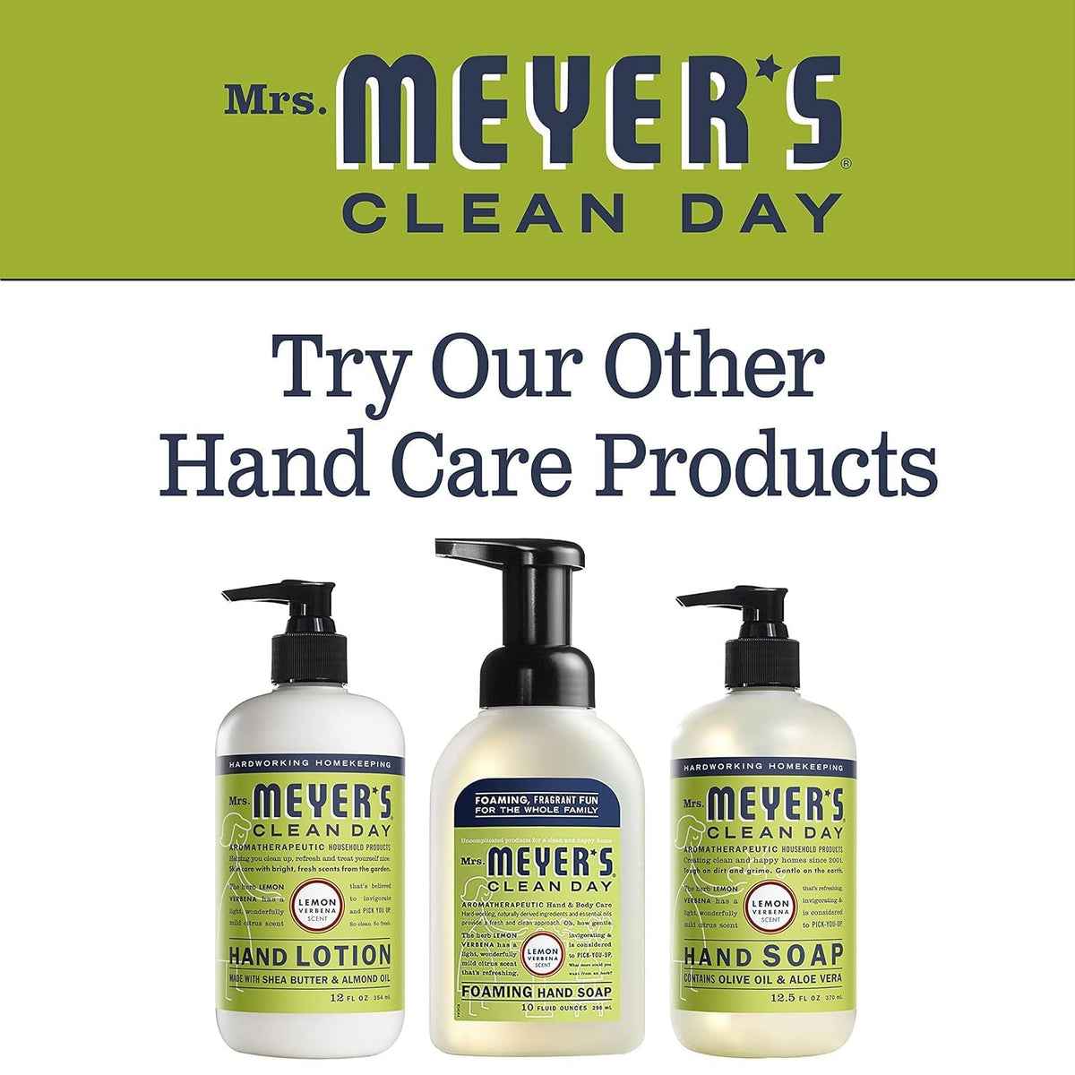 MRS. MEYER'S CLEAN DAY Hand Soap Refill, Lemon Verbena Scent, 33 Fl Oz Bottle