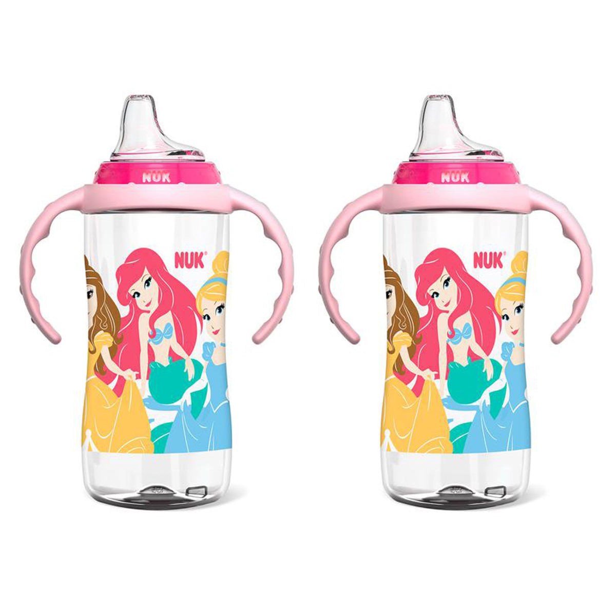 NUK Learner Cup, Ms. Rachel, 10 oz, 8+ Months, 2 pack – Soft Spout, Easy-Grip Handles, BPA Free, Spill Proof Transition Sippy Cup