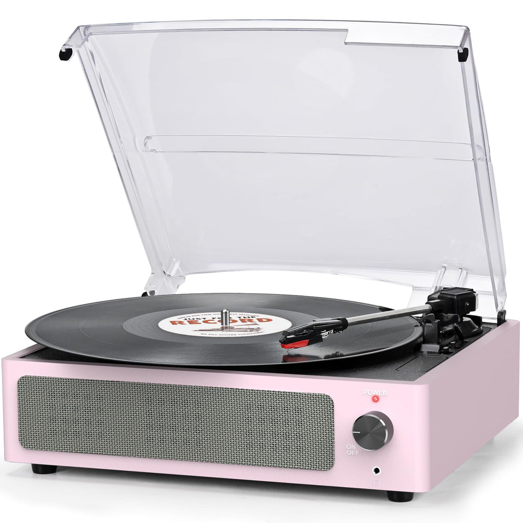 Seasonlife® Record Player for Vinyl Turntable with Speakers,Pale Purple