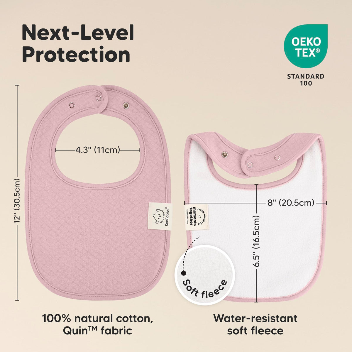 KeaBabies 8-Pack Organic Baby Bibs for Drooling and Teething (Sweet Charm)