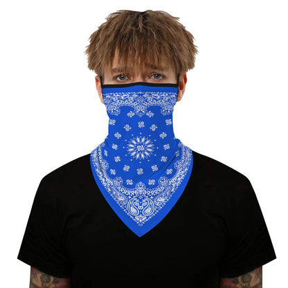 YAYOUREL Neck Gaiter Face Mask Bandanas for Men Women UV Face Scarf Cover Ear Loop Hole Facemask for Fishing Running Cycling