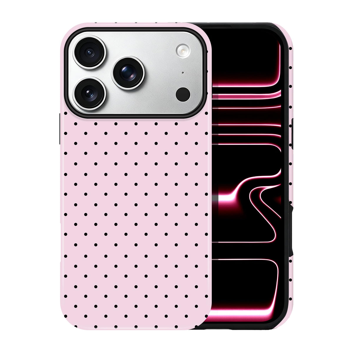Polka Dot Pattern Phone Case for iPhone 17 6.3", White