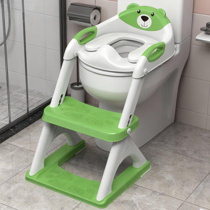 Potty Training Toilet for Toddlers, 2-in-1 Potty Training seat, Anti-Slip (Chocolate, Bear)