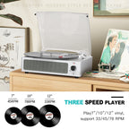 Seasonlife® Record Player for Vinyl Turntable with Speakers,Pale Purple