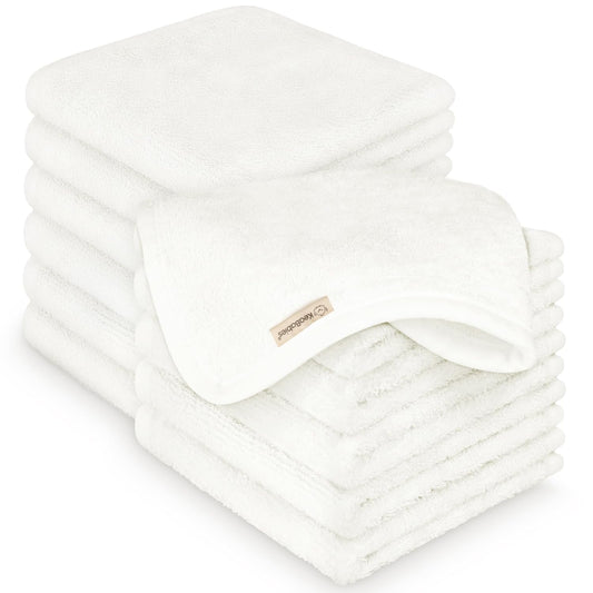 12-Pack Baby Washcloths, Soft Absorbent Washcloths for Face, Body (White)