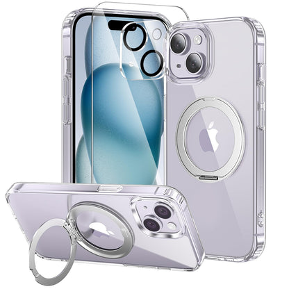 toushion 3 in 1 for iPhone 15 Plus Case Transparent
