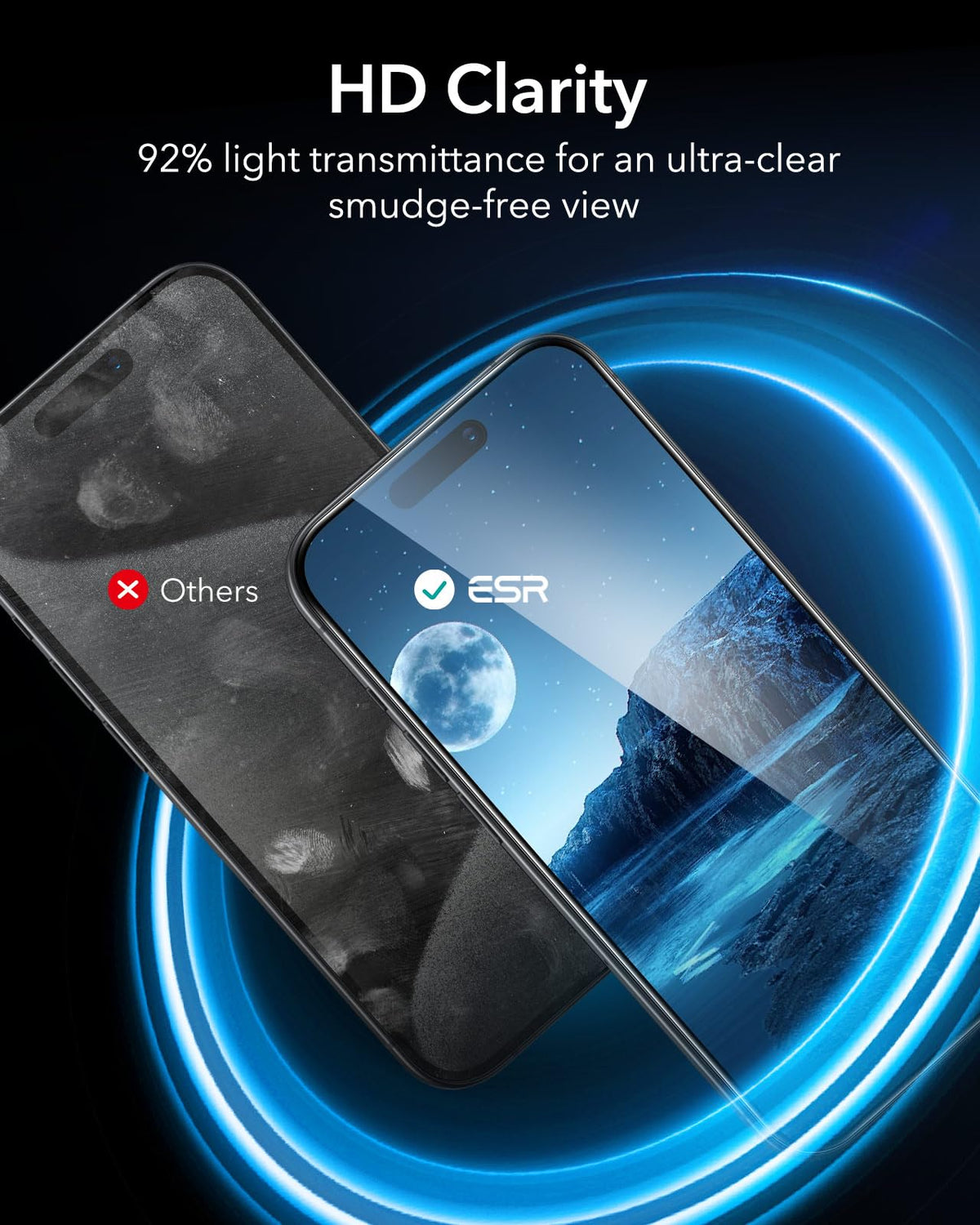 ESR 3 Pack for iPhone 16 Pro Screen Protector, FlawlessFit Tray