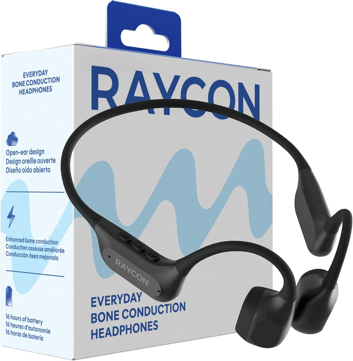 Raycon Everyday Bone Conduction Headphones, 2nd Gen, Black