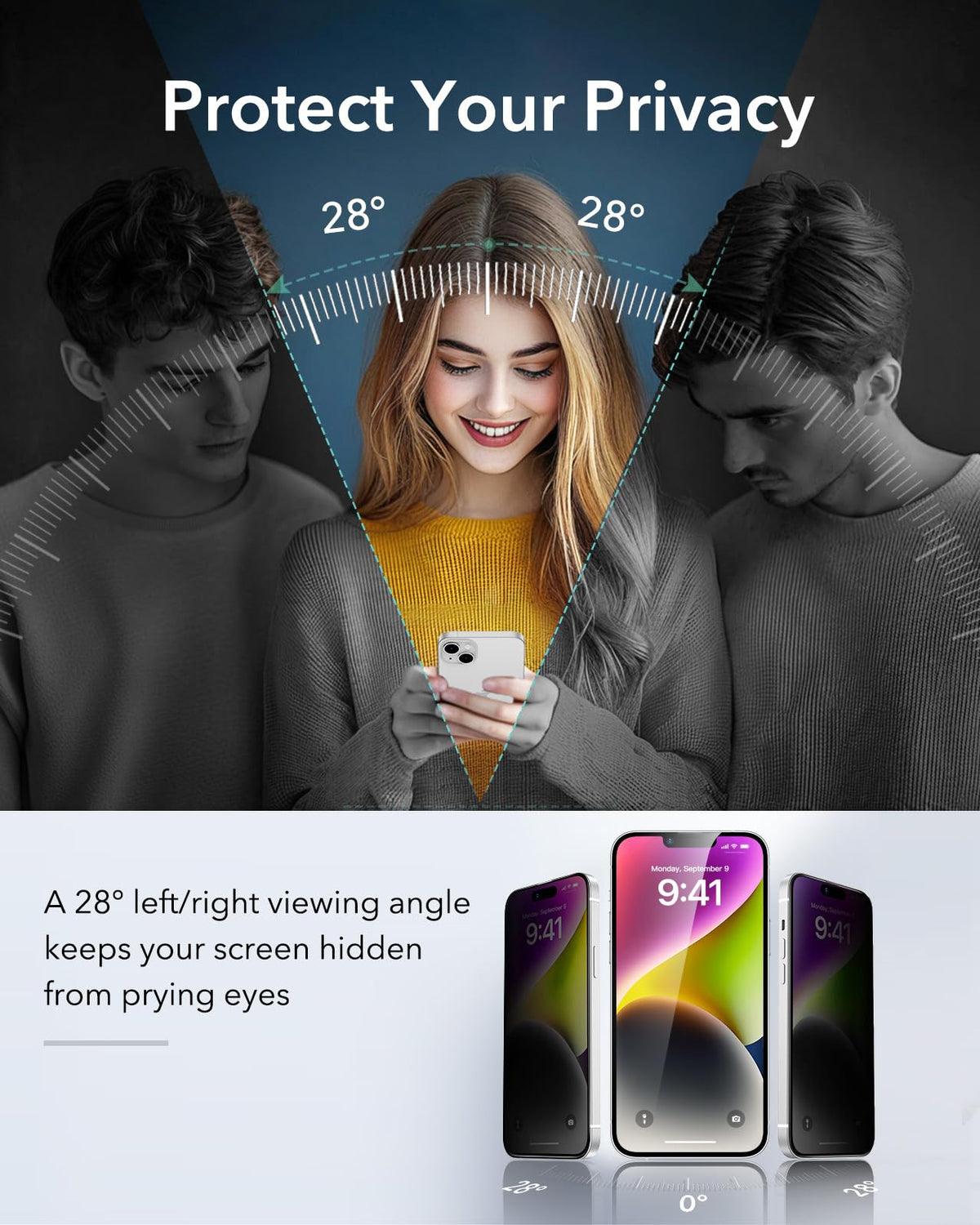 ESR 3 Pack for iPhone 17 Pro Max Privacy Screen Protector, Classic