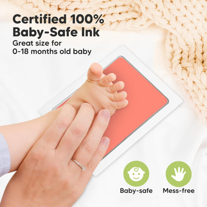 4pk Inkless Baby Hand and Footprint Kit, Mess Free Ink Pads (Jet Black, R)