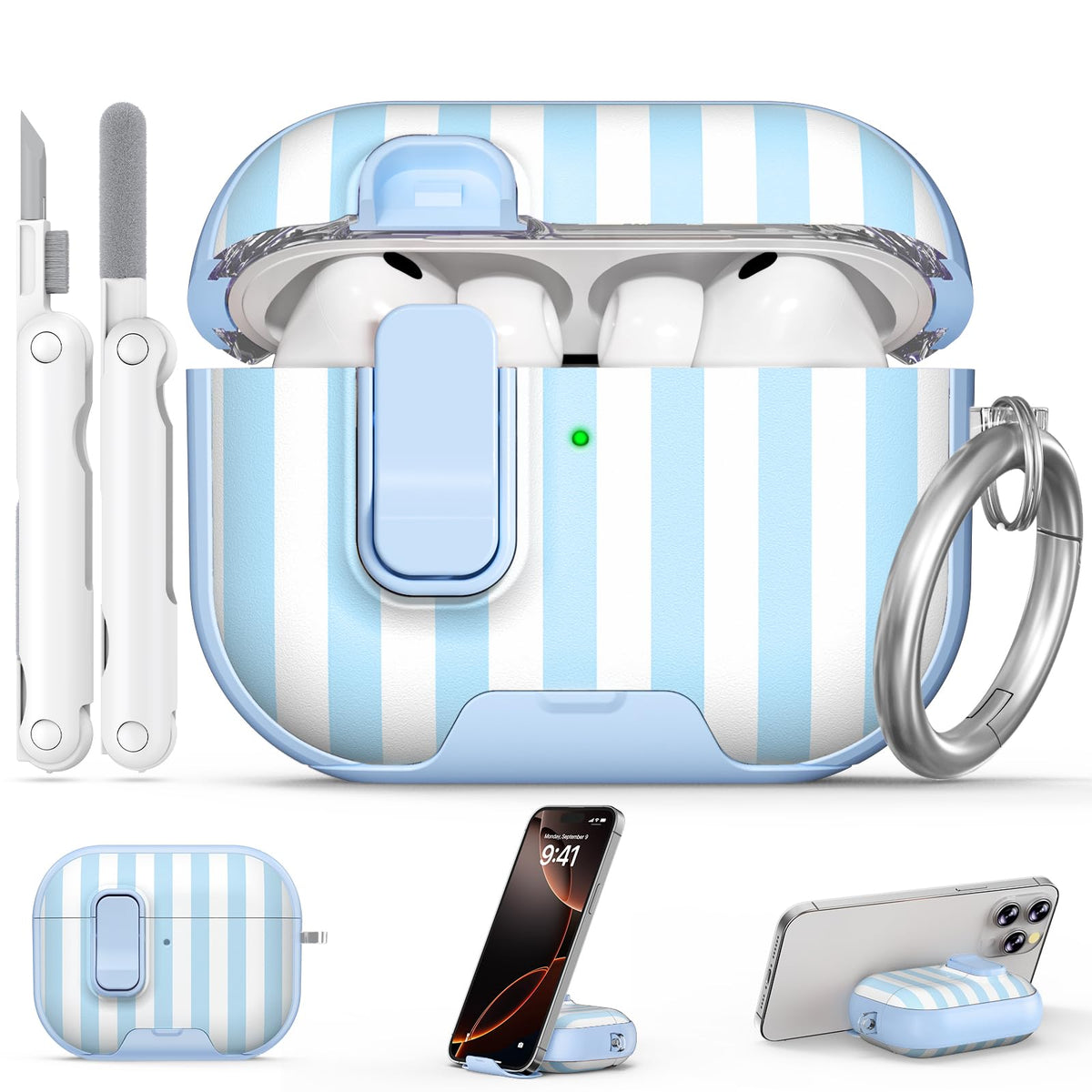 for AirPods Pro 2nd/1st Case (2023-2019)-Purple Bell Flower