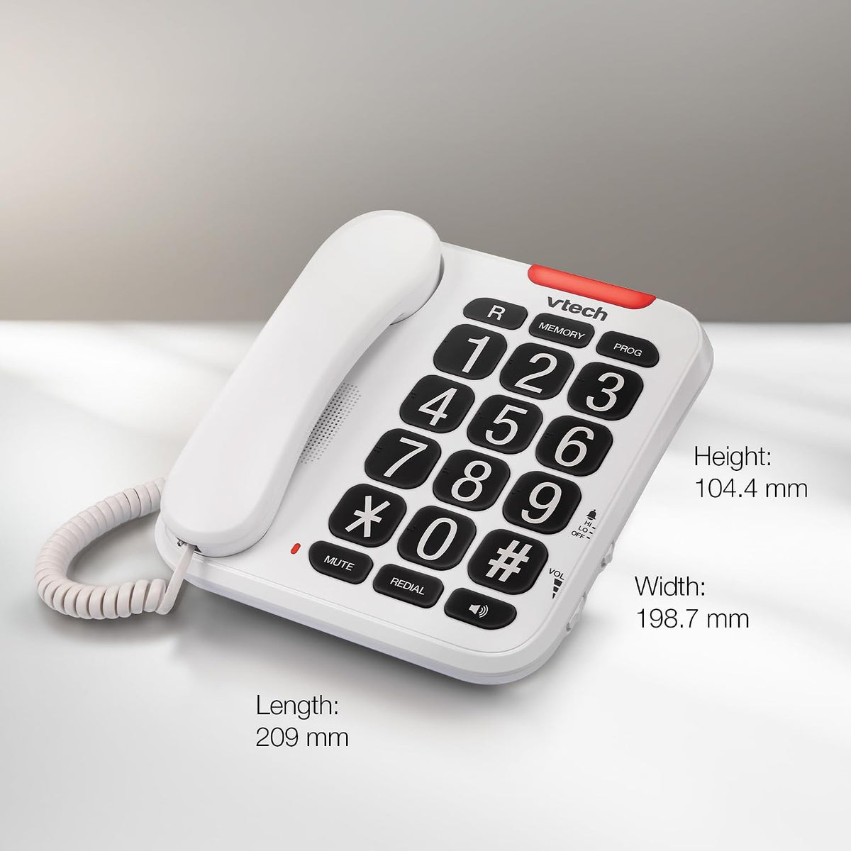 Vtech SA3100 Corded Senior Phone for Elderly with High-Contrast Large Buttons,Multilingual Talking Digits,Visual Ringer,Speed Dial,Speakerphone,No AC Power,Earpiece and Speakerphone Volume Control