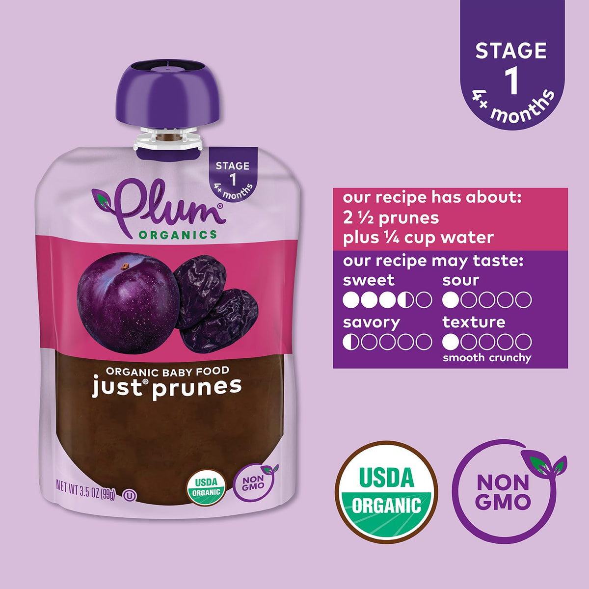 Plum Organics Stage 1 Organic Baby Food Pouch - Just Mangos, 12 Pack