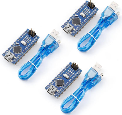 ELEGOO Presoldered Nano Board USB-C with Cable Compatible with Arduino 3PC
