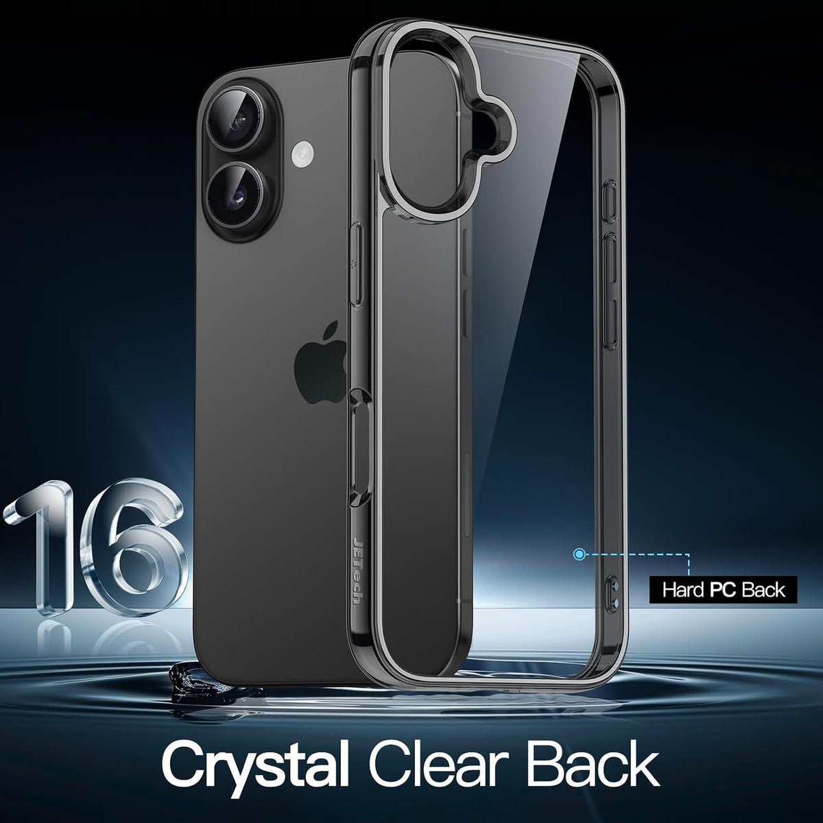 JETech Case for iPhone 16, Anti-Yellowing, Clear