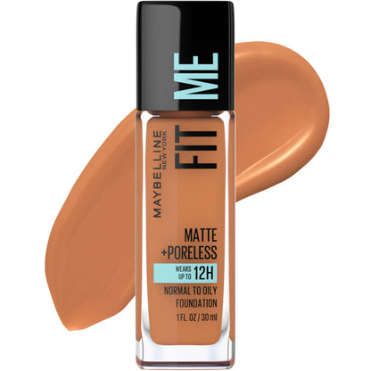 Maybelline Fit Me Matte + Poreless Liquid Oil-Free Foundation Makeup, Sun Beige, 1 Count (Packaging May Vary)
