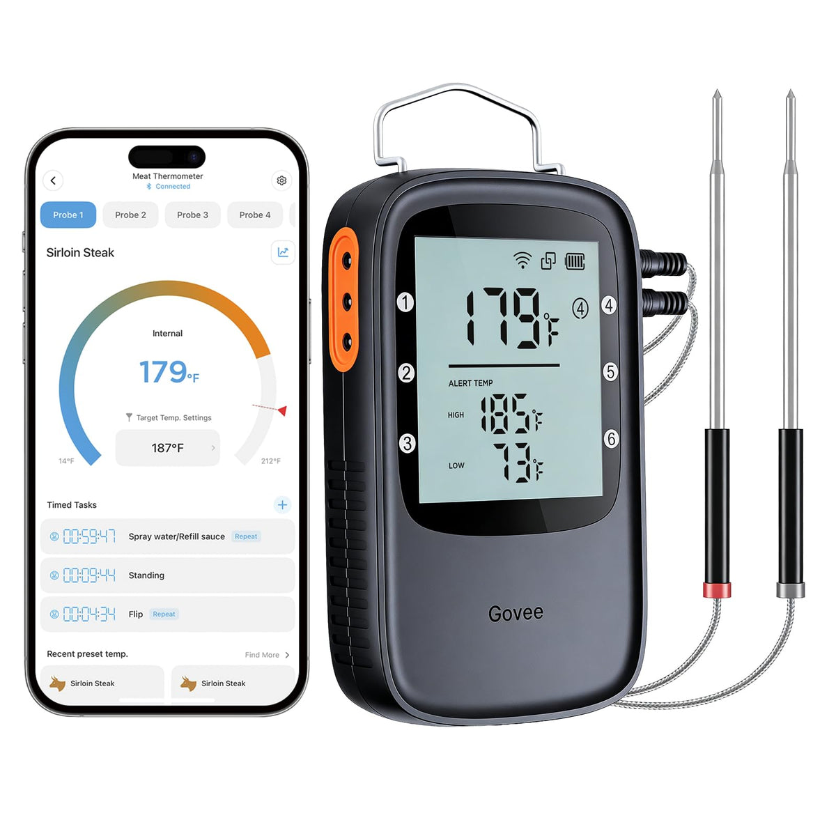 Govee Bluetooth Meat Thermometer Digital with Smart App Timer and Alerts