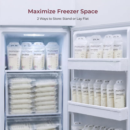 Momcozy Breastmilk Storing Bags, Temp-Sensing Breastfeeding, 6oz 120pcs