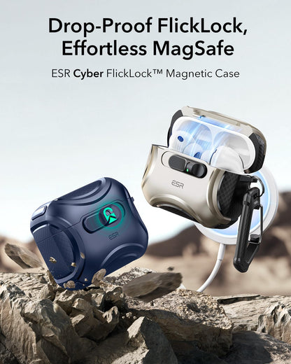 ESR for AirPods 5/4 Case, Compatible with MagSafe, Drop-Proof Lock, Black