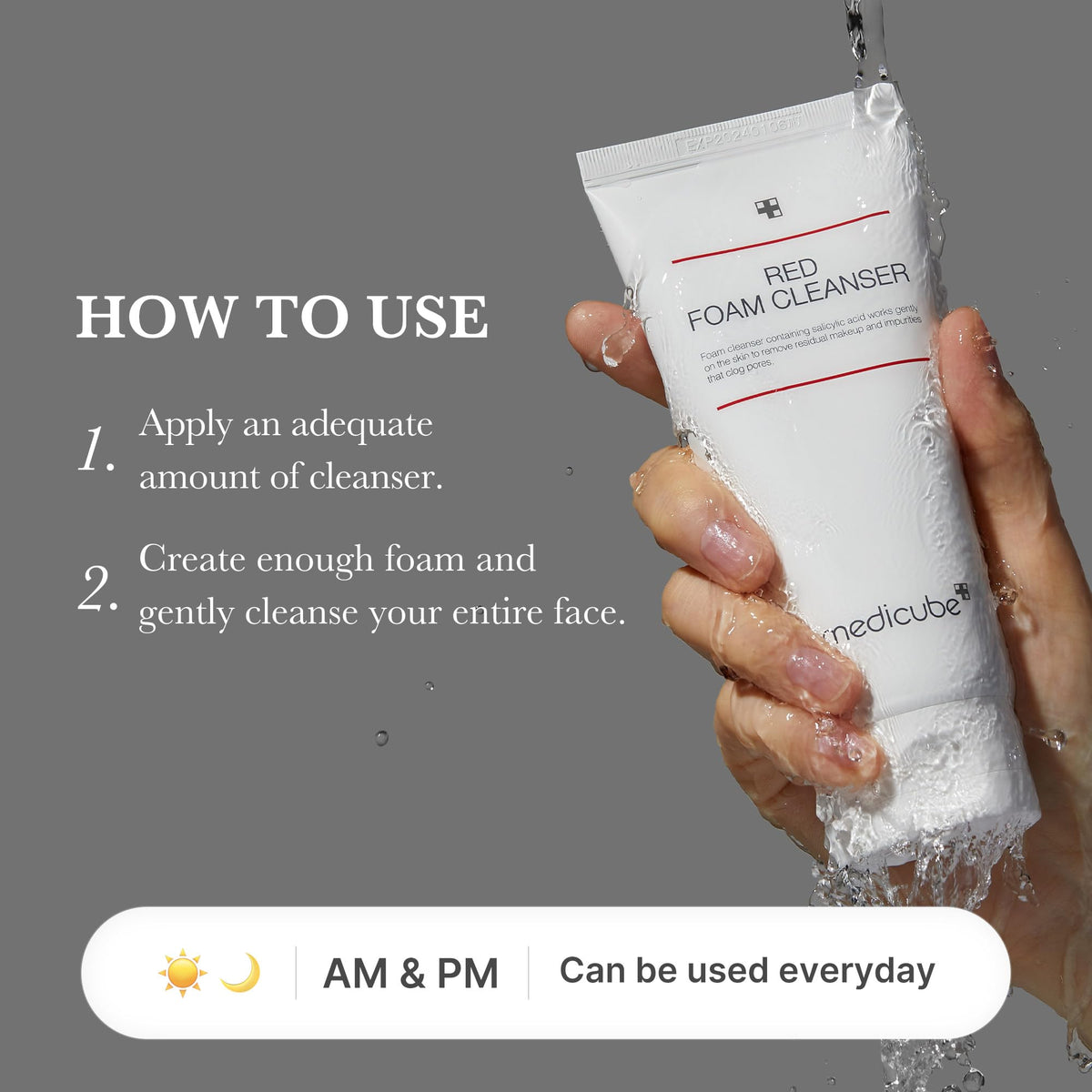 medicube Facial Cleanser PDRN Pink Glutathione Capsule Foam Cleanser