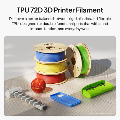 ELEGOO TPU 3D Printer Filament 1.75mm Black 1KG, 95A Flexible