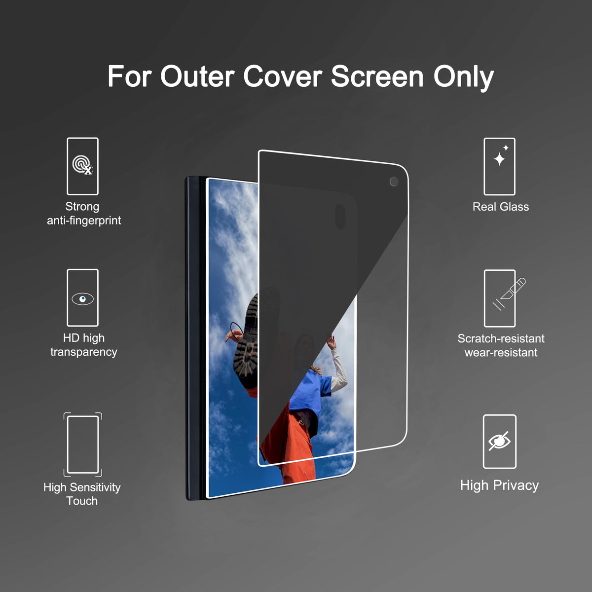 Ailun 3 Pack Privacy Screen Protector for iPhone 17 Pro Max, Tempered Glass