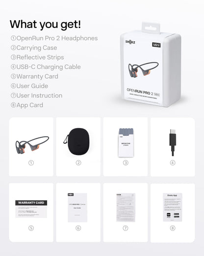 SHOKZ OpenRun Pro 2 Bone Conduction Bluetooth Sport Headphones, Black