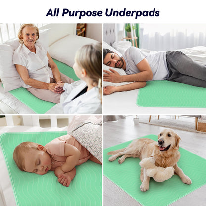 Fygrip 4 Pack 36” x 36” Extra Heavy Absorbency Washable Underpads Bed Pads