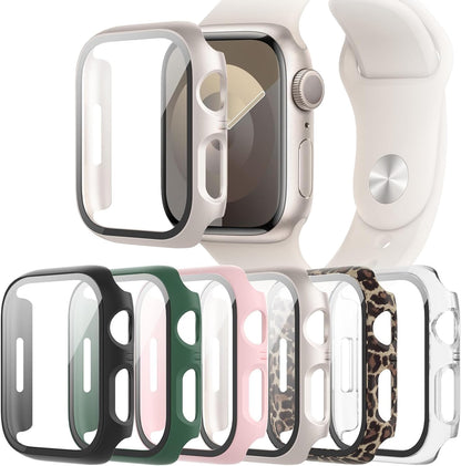 6-Pack Case with Screen Protector for Apple Watch Series 9/8/7 41mm