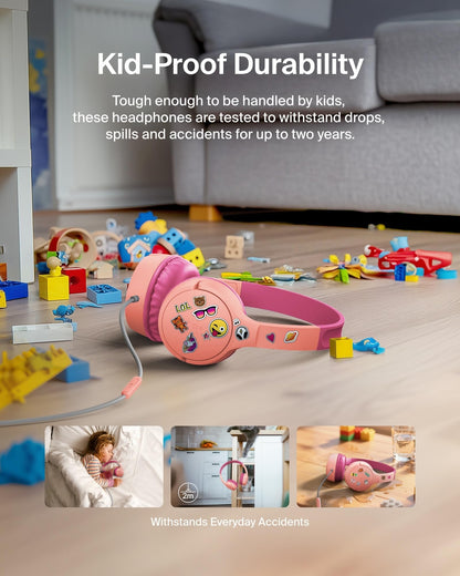 Belkin SoundForm Mini Kids Headphones, Wireless&Wired, 30H Playime, School